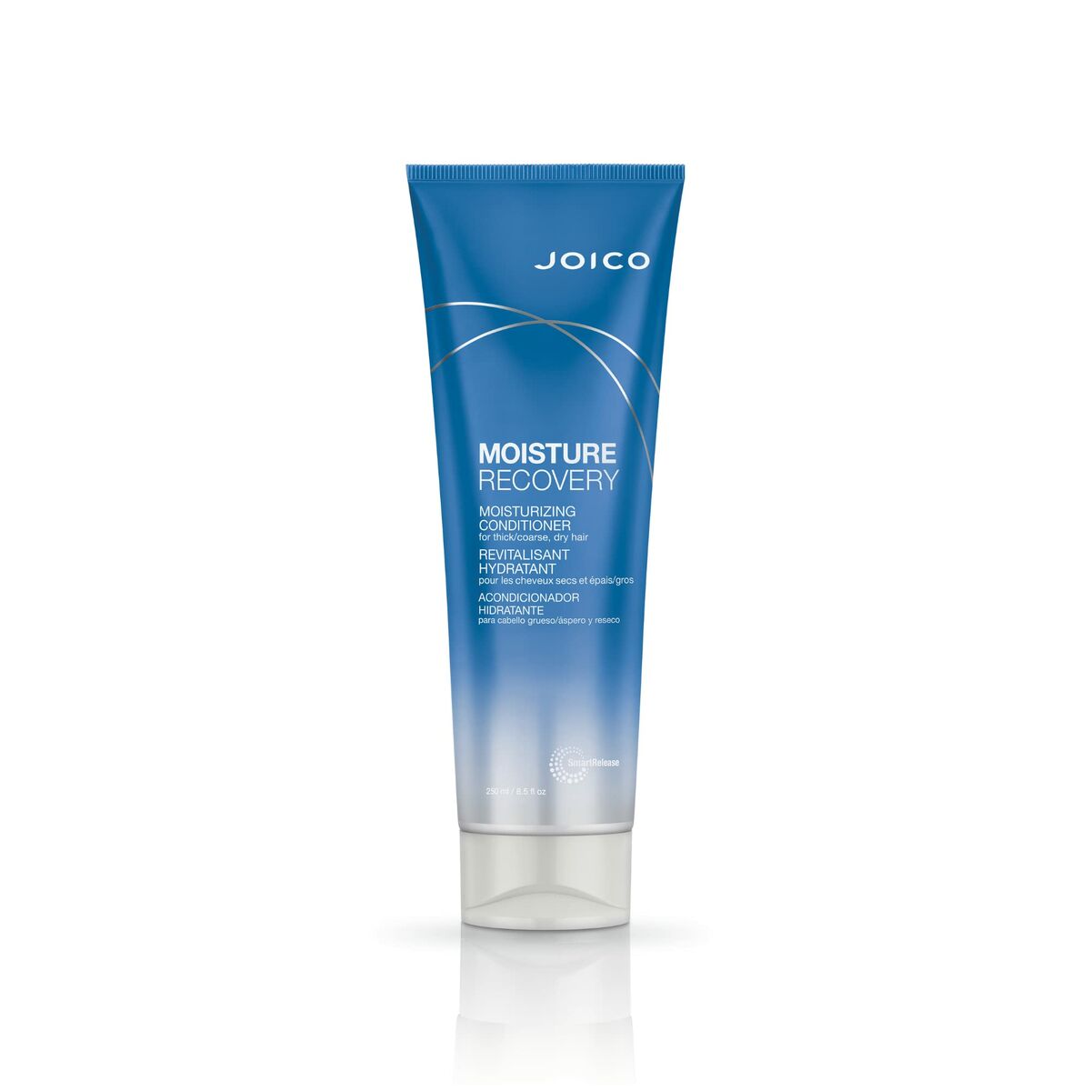 Après-shampooing Joico Moisture Recovery 250 ml, soin hydratant pour cheveux, texture liquide, non testé sur animaux.