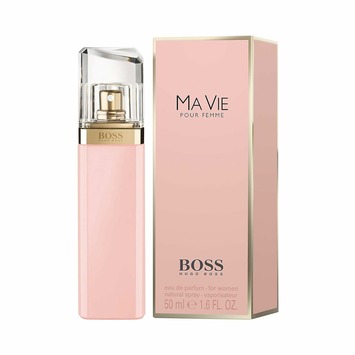 Parfum Femme Hugo Boss 10002665 EDP 50 ml, flacon rose et boîtier, eau de parfum pour femme, parfum authentique.