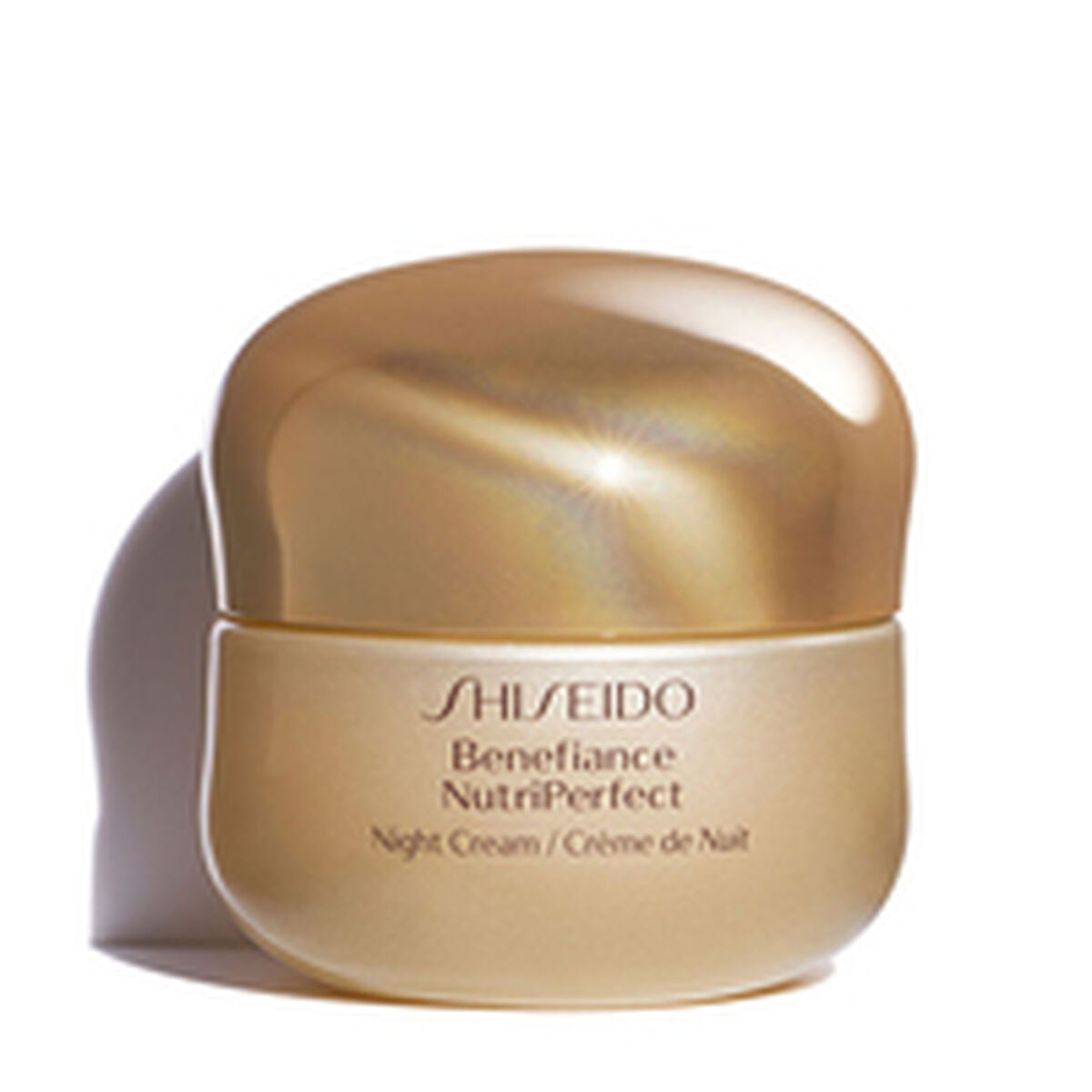 Shiseido Benefiance NutriPerfect Night Cream 50ml in sleek gold jar for radiant, youthful skin.
