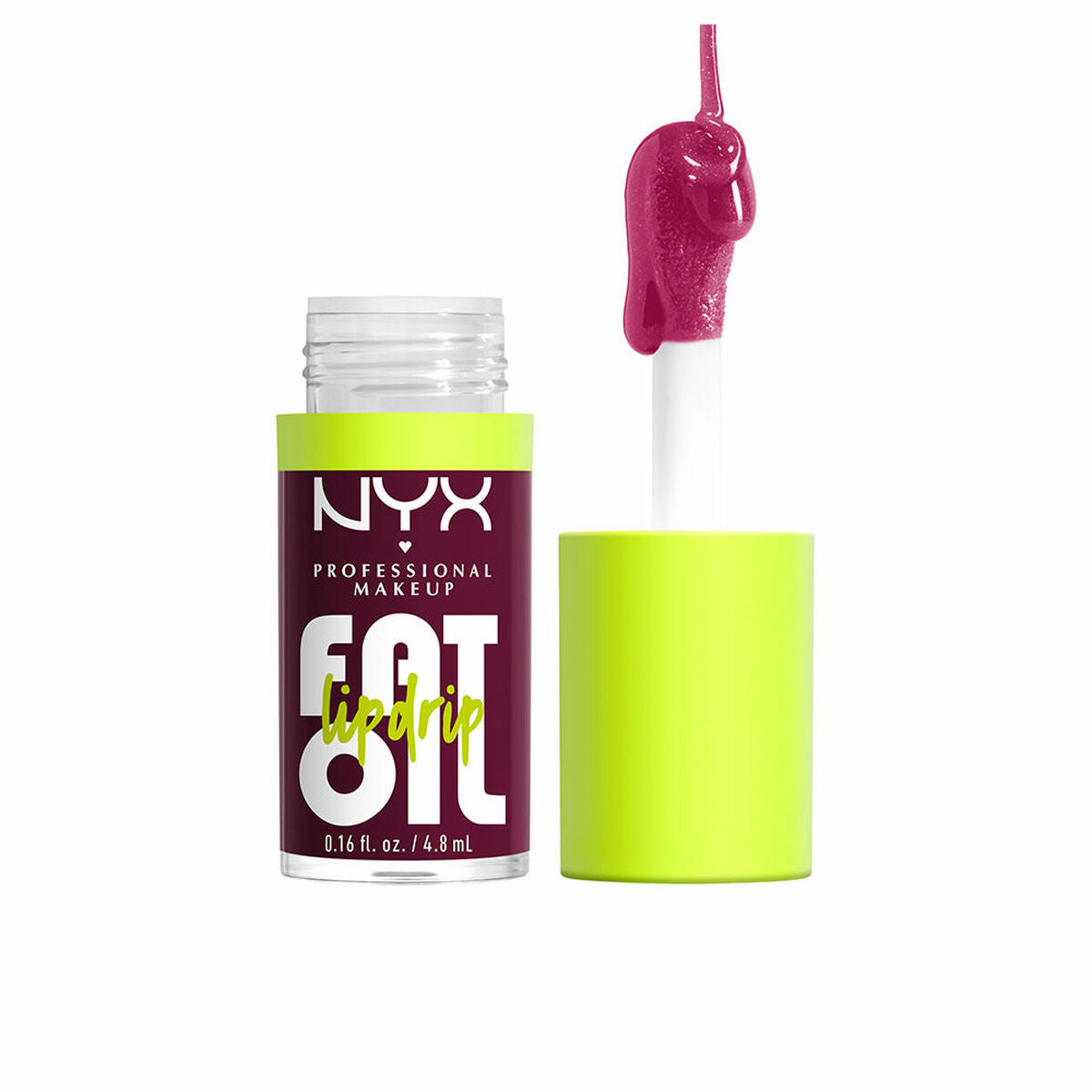 Rouge à lèvres NYX FAT OIL 4,8 ml avec applicateur, couleur vibrante pour un look séduisant.