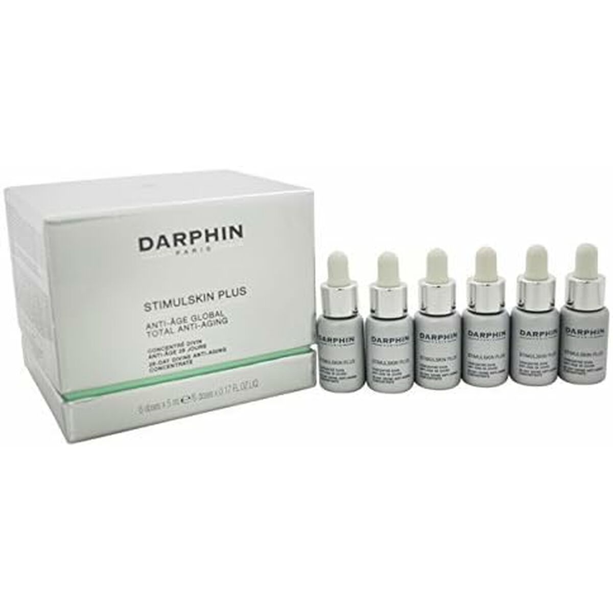 Crème visage Darphin STIMULSKIN PLUS, pack de 6 flacons, soin anti-âge, 100% naturel, unisexe, 5 ml chacun.