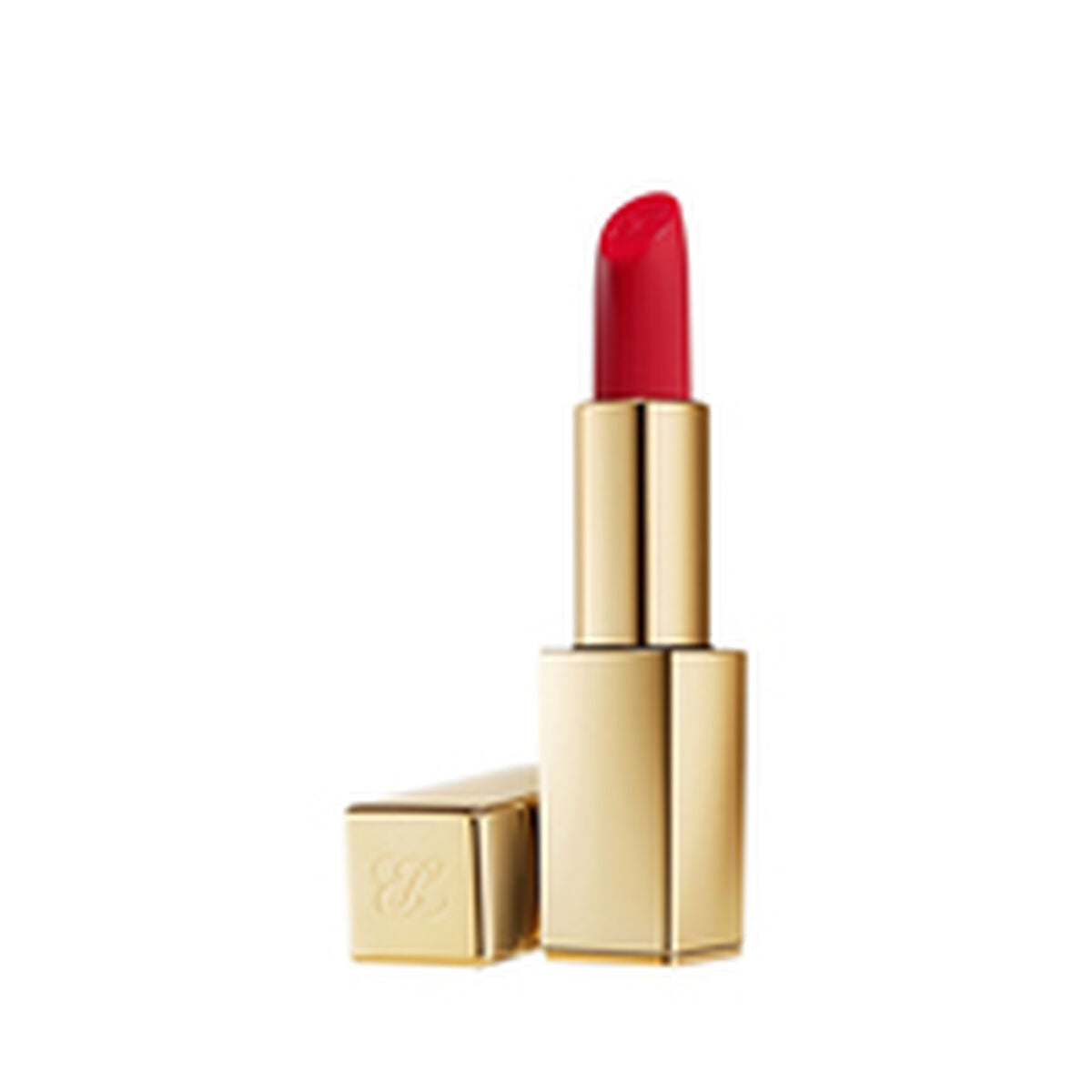 Rouge à lèvres Estee Lauder Pure Color Carnal 3,5 g avec étui doré et teinte rouge vif.