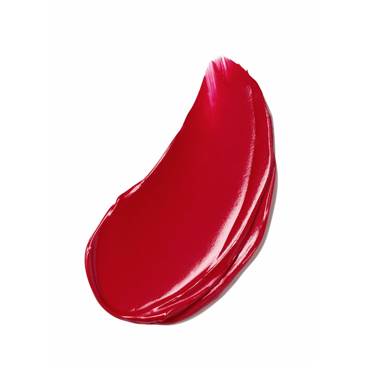 Swatch of Estee Lauder Pure Color Carnal lipstick in vibrant red shade for women.