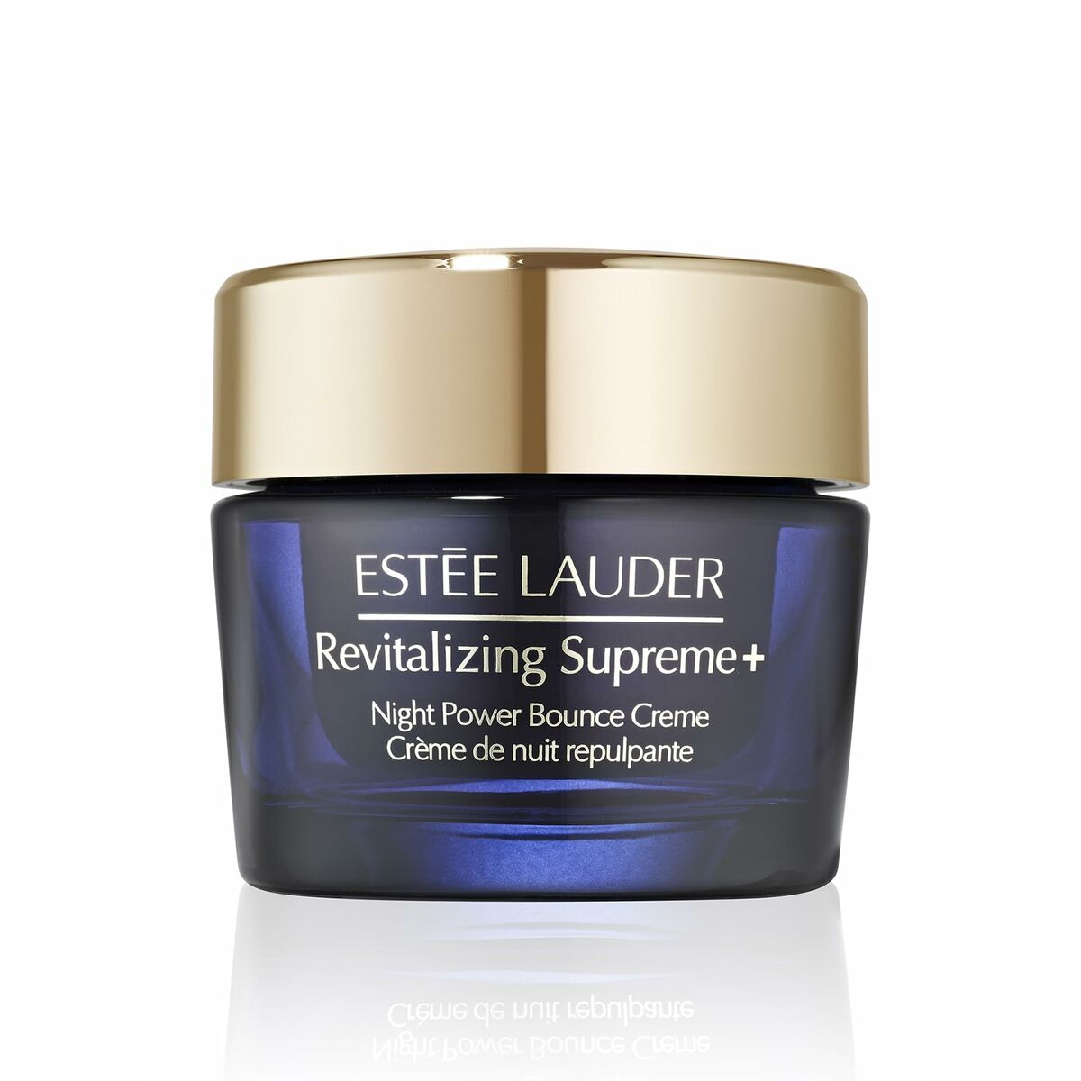 Estee Lauder Revitalizing Supreme+ Night Power Bounce Cream in a jar, designed for rejuvenated skin.