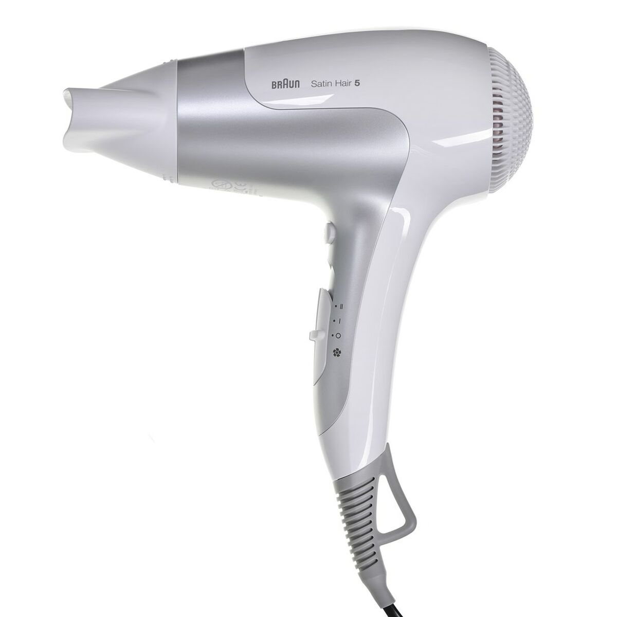 Sèche-cheveux Braun Satin Hair 5 Power Perfection HD580 Blanc 2500 W avec fonctions ioniques et réglable.