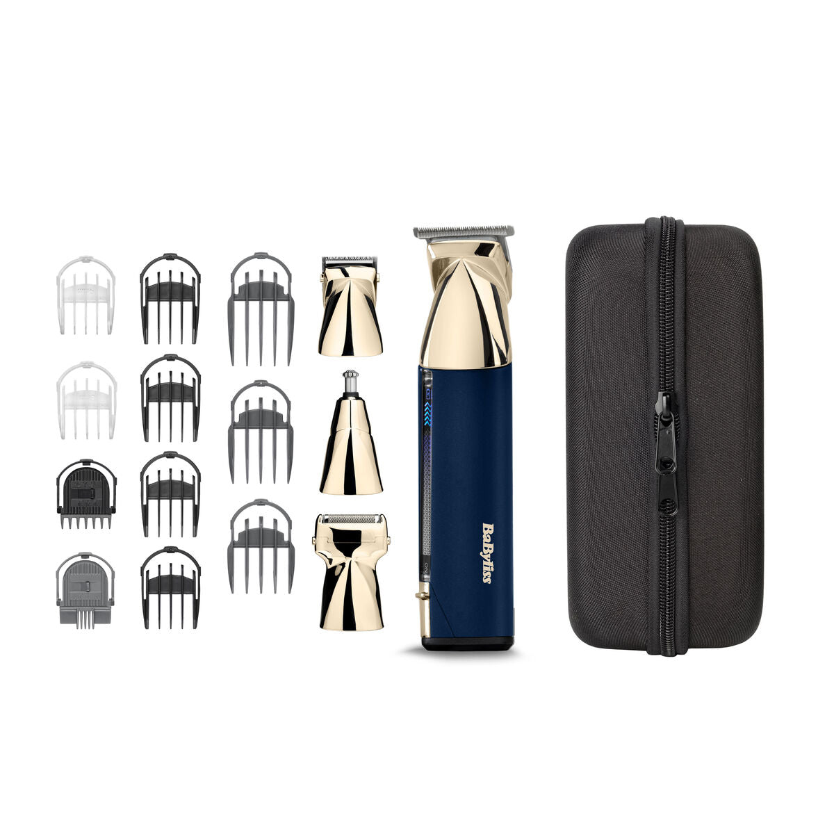 Tondeuse Babyliss MT992E avec accessoires et étui de rangement, multi-outils pour coupe de cheveux.