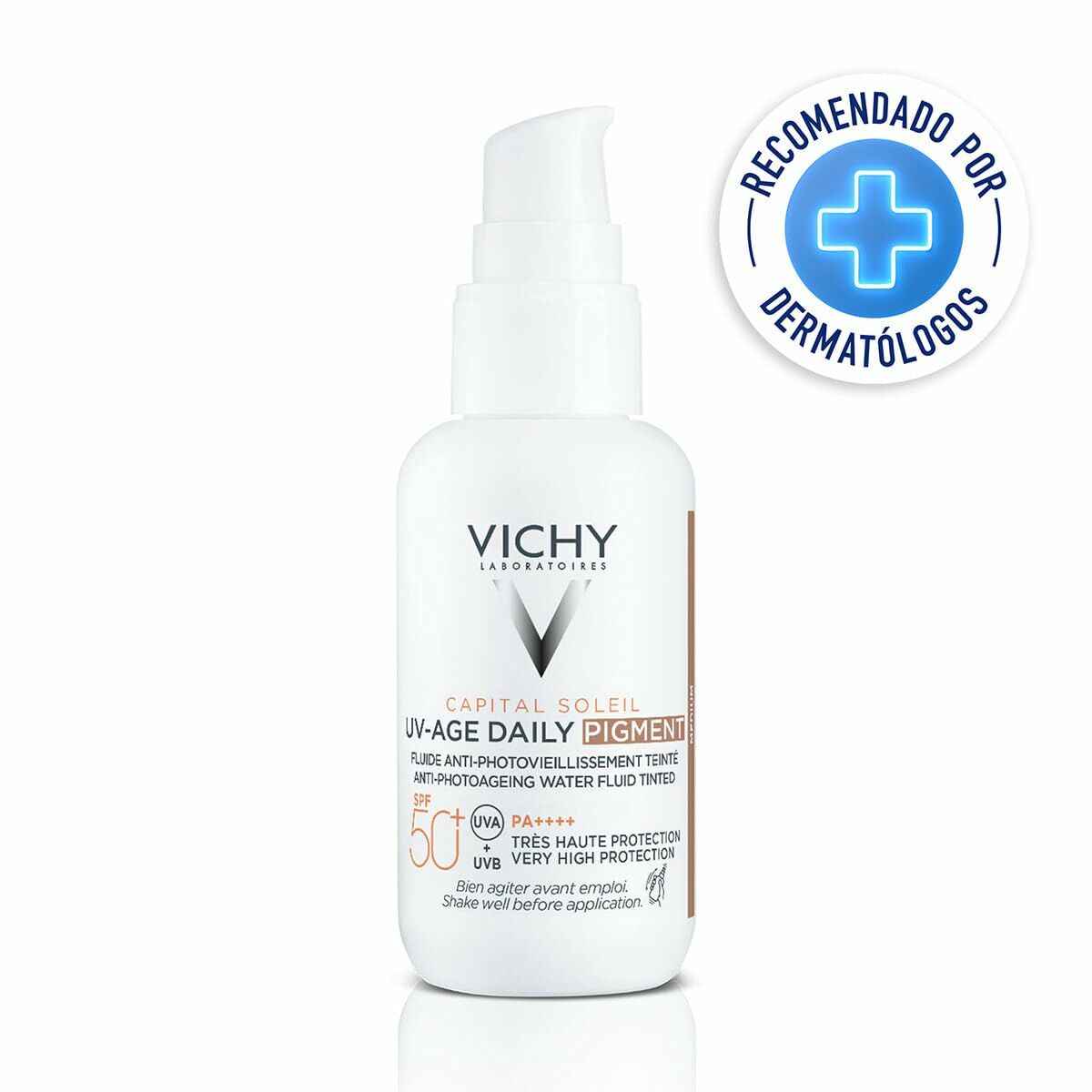 Vichy CAPITAL SOLEIL UV-AGE Daily Pigment fluid, 50ml, very high sun protection, recommended by dermatologists.