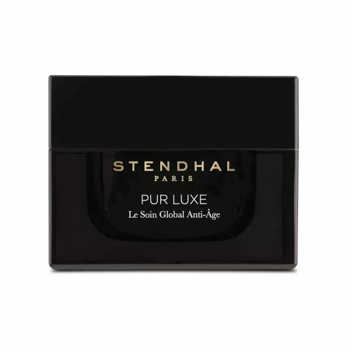 Stendhal Pur Luxe Global Anti-Age cream in a sleek black jar for premium skincare, 50 ml.