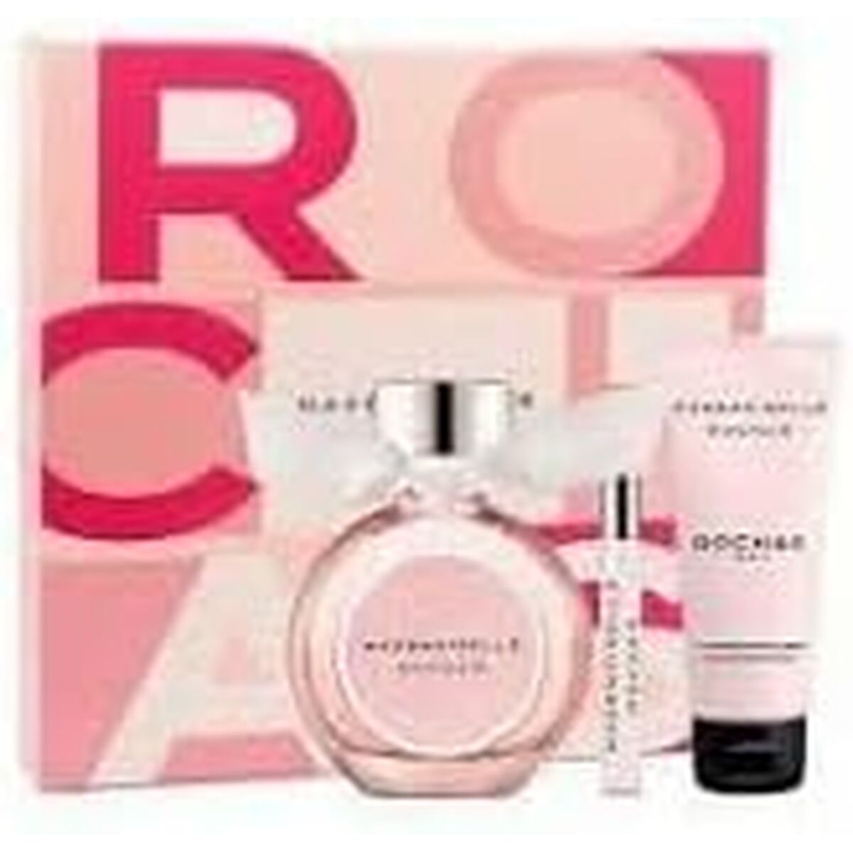 Set de parfum femme Rochas Mademoiselle Rochas 3 pièces avec flacon, lotion et vaporisateur.