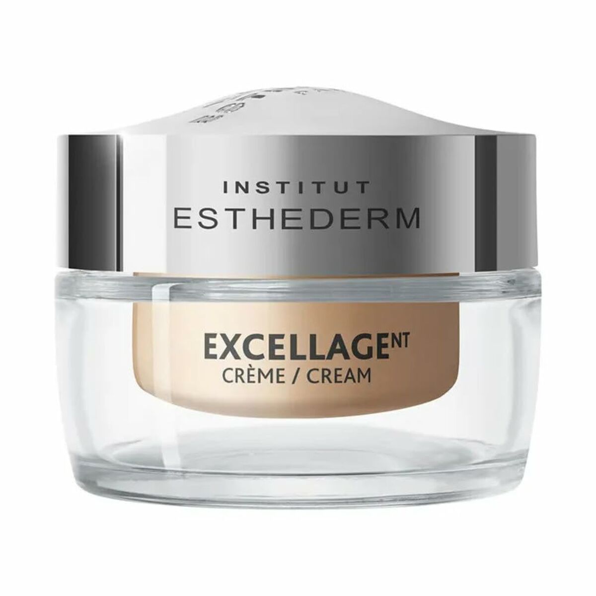 Crème visage Institut Esthederm EXCELLAGE, jar packaging, lightweight cream for skincare, promoting youthful skin.