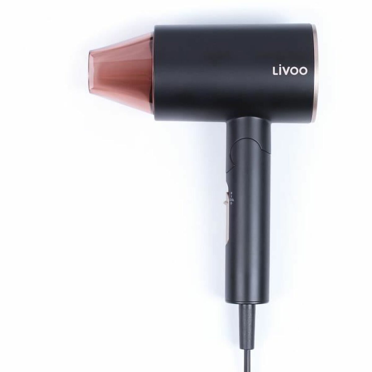 Sèche-cheveux Livoo DOS173 Noir/Rose 1600 W avec design moderne et technologie ionique, idéal pour un usage professionnel.