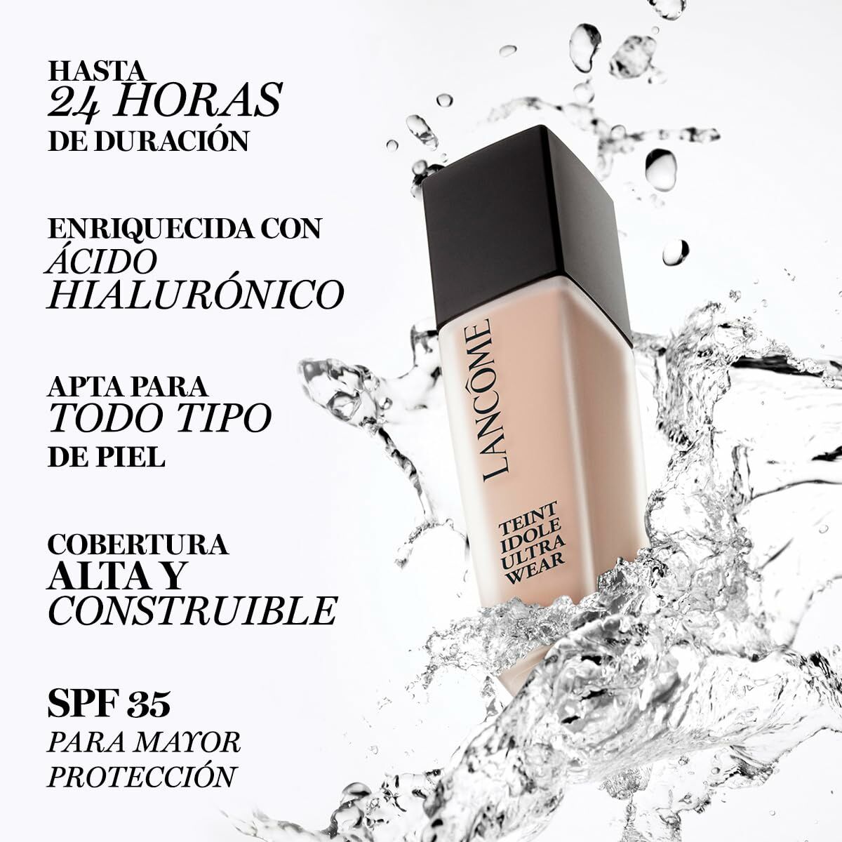 Base de maquillage liquide Lancôme Teint Idole Ultra Wear N Nº 445N, SPF 35, haute couverture, 24h de tenue.