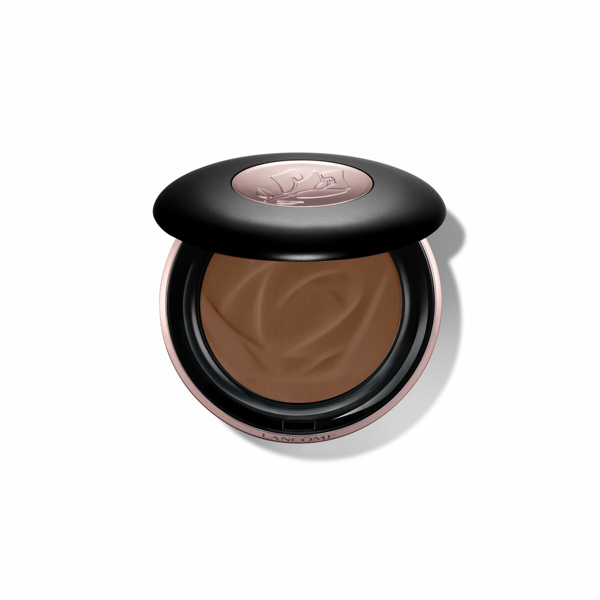 Lancôme TEINT IDOLE ULTRA WEAR makeup set compact with bronzer, elegant black and rose gold design.