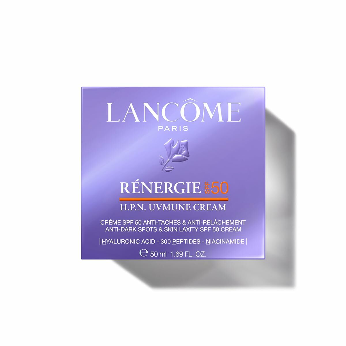 Crème visage Lancôme RÉNERGIE SPF 50 50 ml, anti-âge, hydratation, protection solaire, peau féminine.