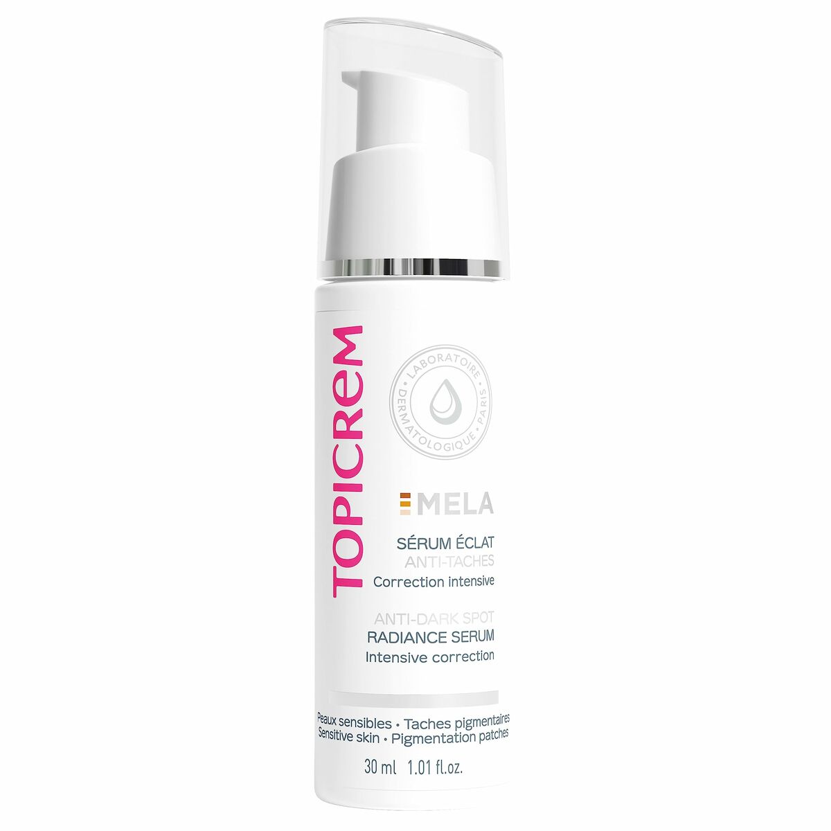 Sérum éclat anti-taches Topicrem Before Booster, 30ml, correction intensive pour peau sensible.