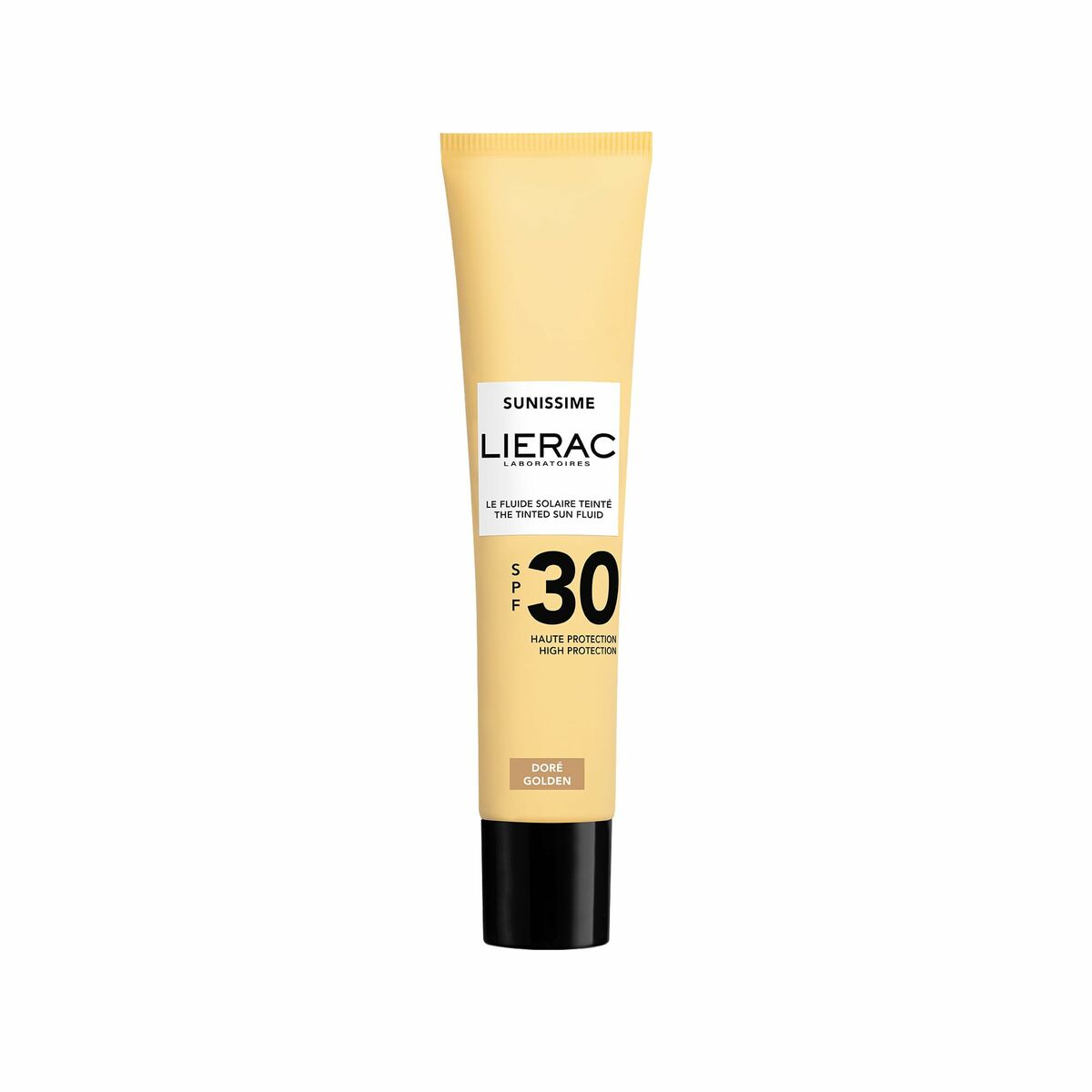Protecteur solaire Lierac SUNISSIME Doré SPF 30 dans un tube de 40 ml, texture fluide, adapté à tous les types de peau.
