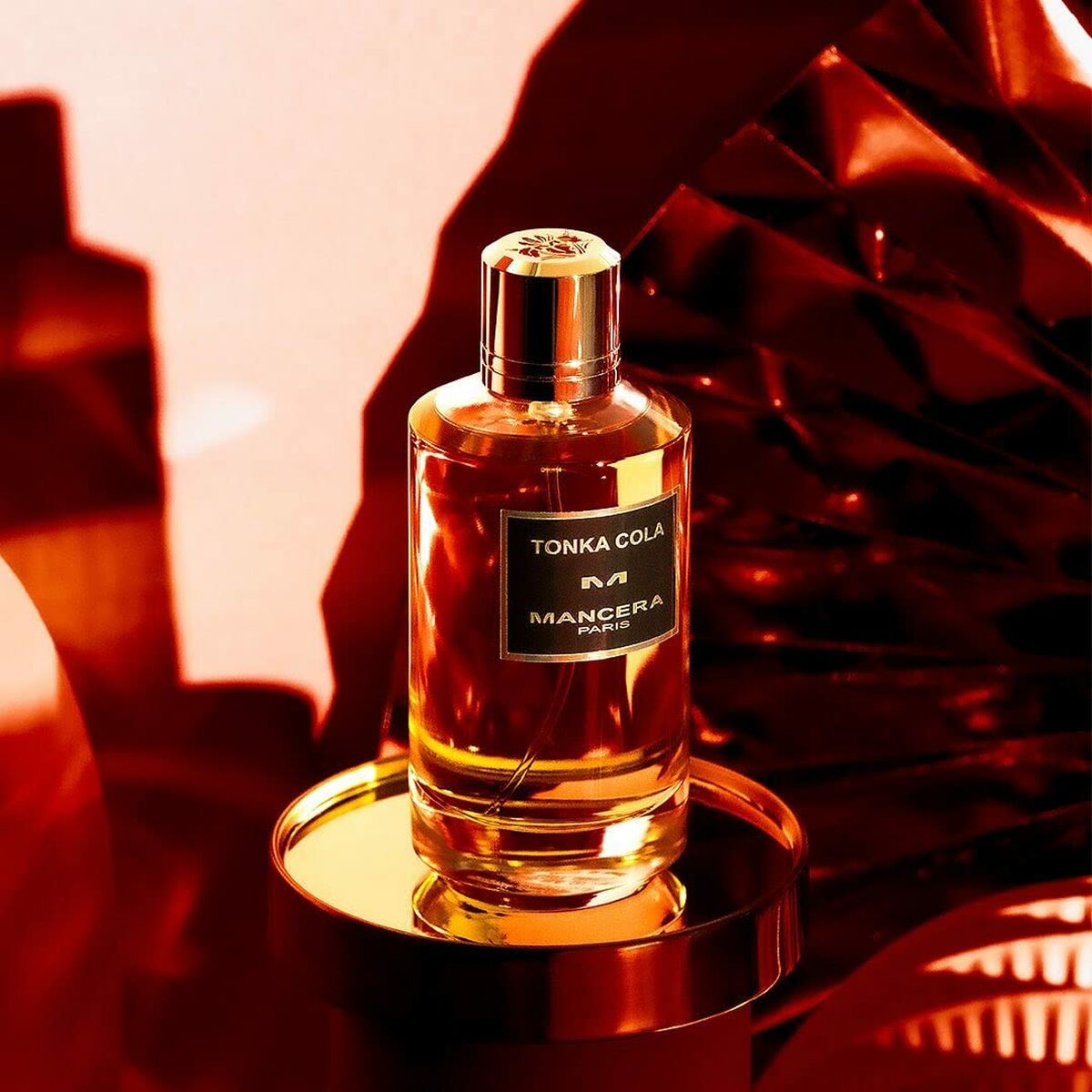 Parfum Femme Mancera Tonka Cola - eau de parfum unisexe de 120 ml sur fond artistique.