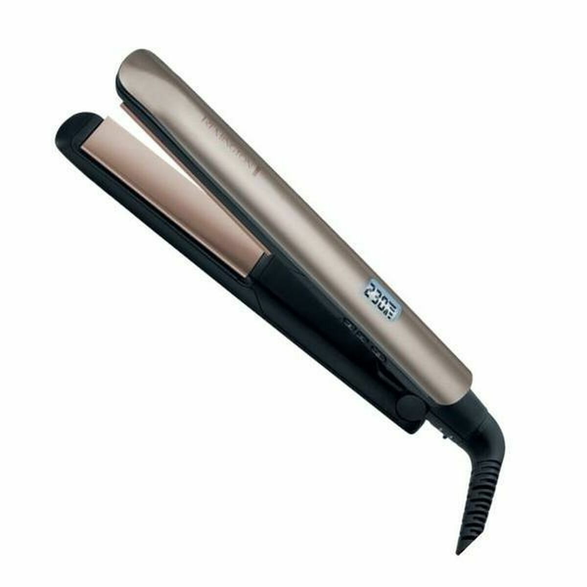 Lisseur à cheveux Remington S8540 Marron Noir avec affichage numérique et plaques en céramique, idéal pour tous types de cheveux.