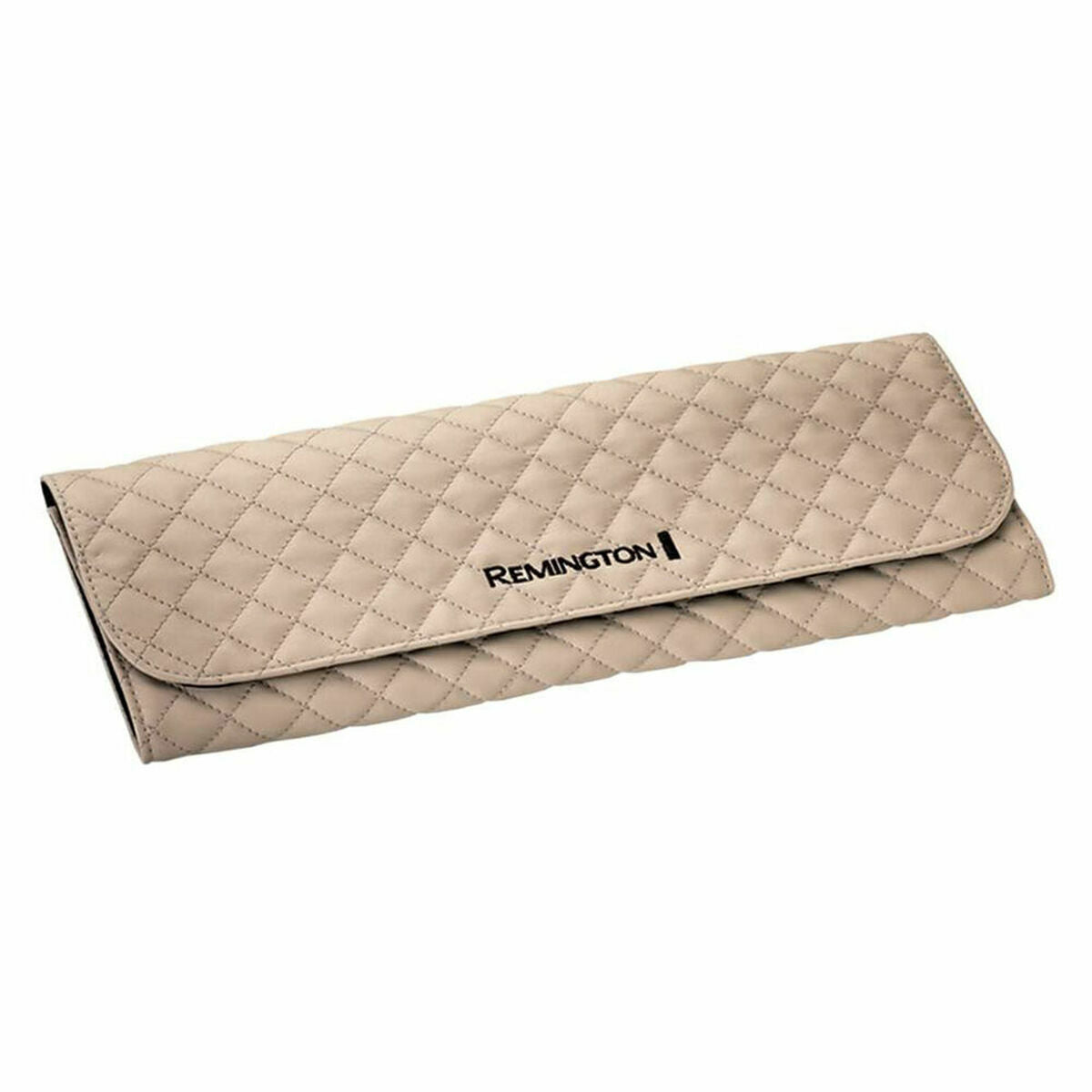 Etui de rangement Remington pour accessoires de coiffure, couleur beige, design matelassé, pratique et élégant.