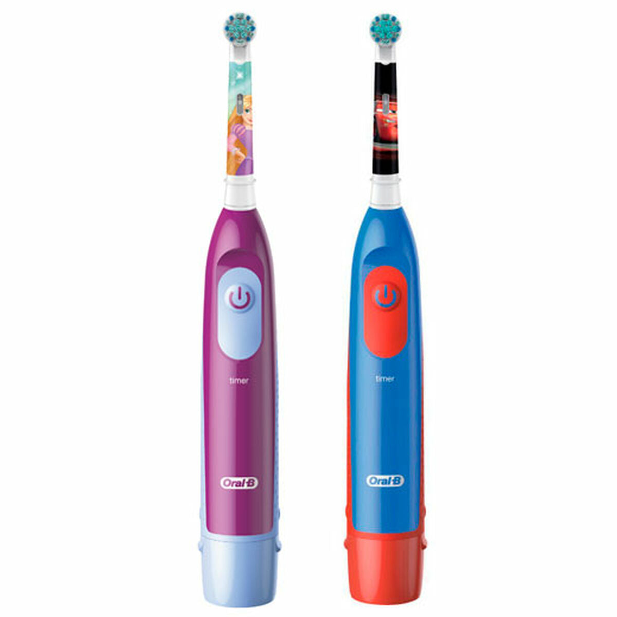 Brosse à dents électrique Oral-B Kids, couleurs vives et designs amusants, idéale pour l'hygiène buccale des enfants.