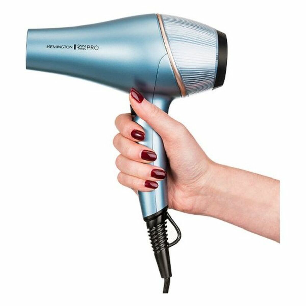 Sèche-cheveux Remington 45683560100 bleu, 2200 W, avec design ergonomique et fonction ionique.