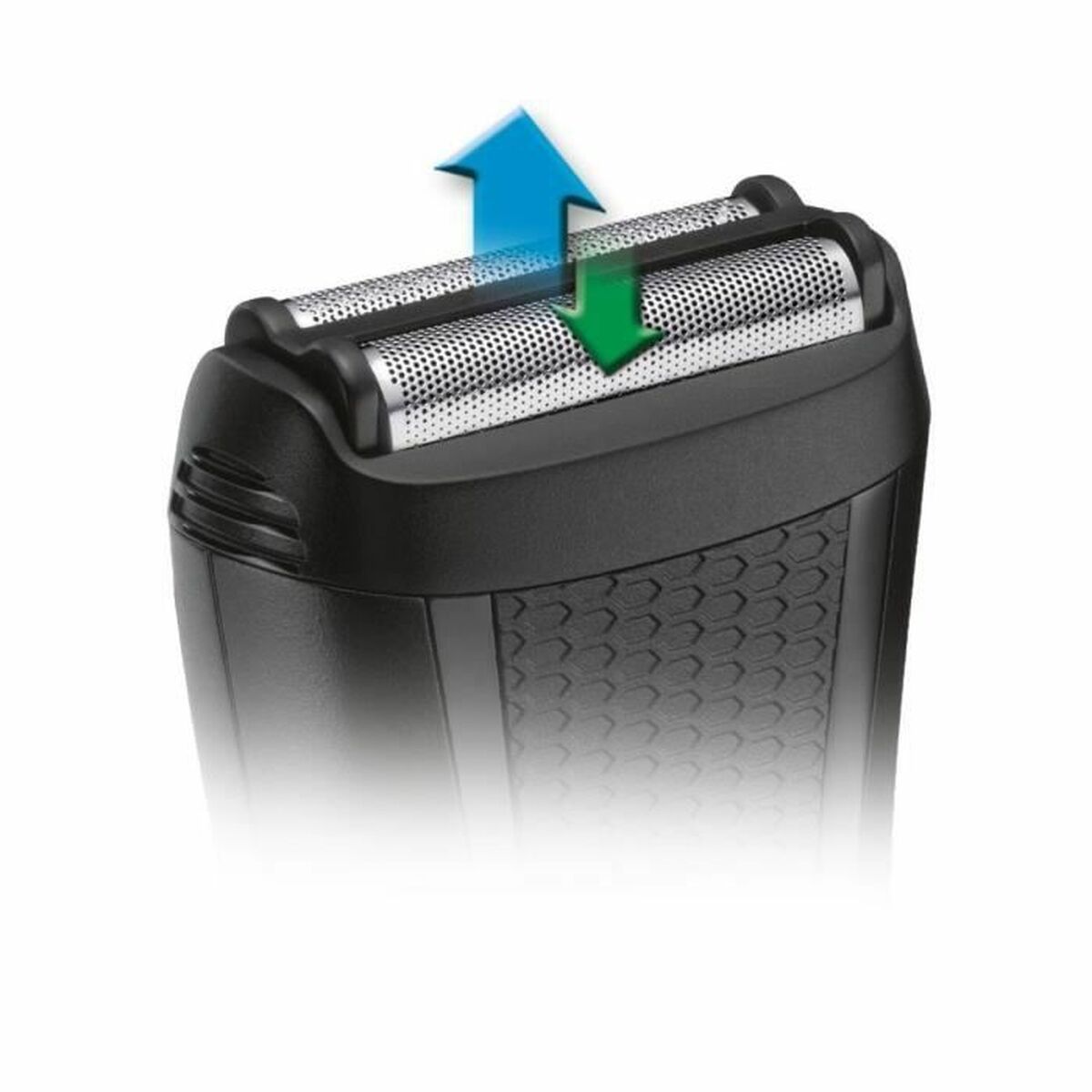 Fonctionnalité rasoir électrique Remington avec lames pivotantes pour un rasage efficace et confortable.