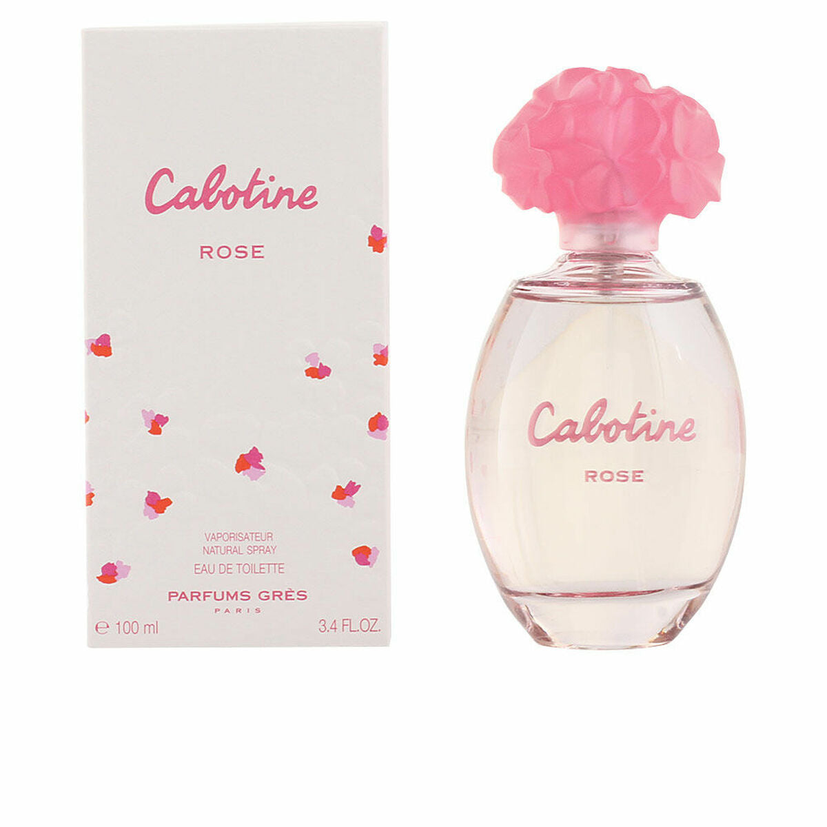 Parfum Femme Gres Cabotine Rose EDT 100ml bottle and packaging, offering a floral fragrance for women.