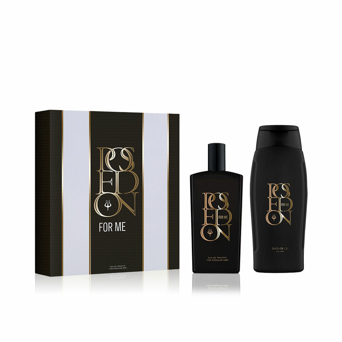 Set de Parfum Homme Poseidon For Me, incluant un parfum et un produit cosmétique, packaging élégant.
