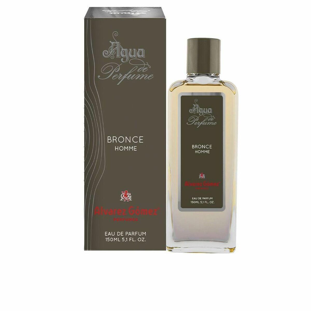 Parfum Homme Alvarez Gomez Bronce EDP 150 ml, élégant flacon avec boîte, fragrance authentique pour hommes.