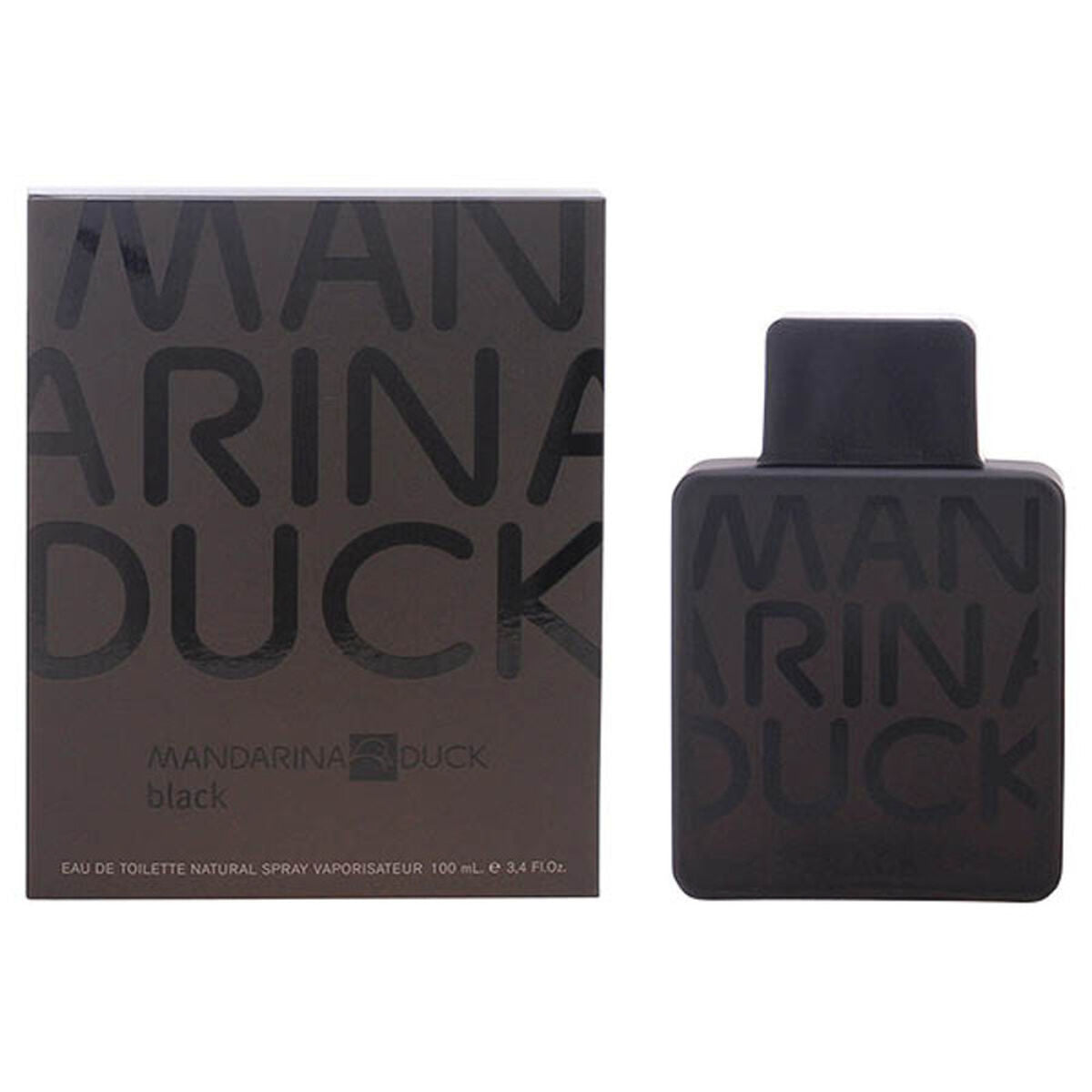 Parfum Homme Mandarina Duck Duck Black EDT 100 ml with black packaging and spray bottle for men.