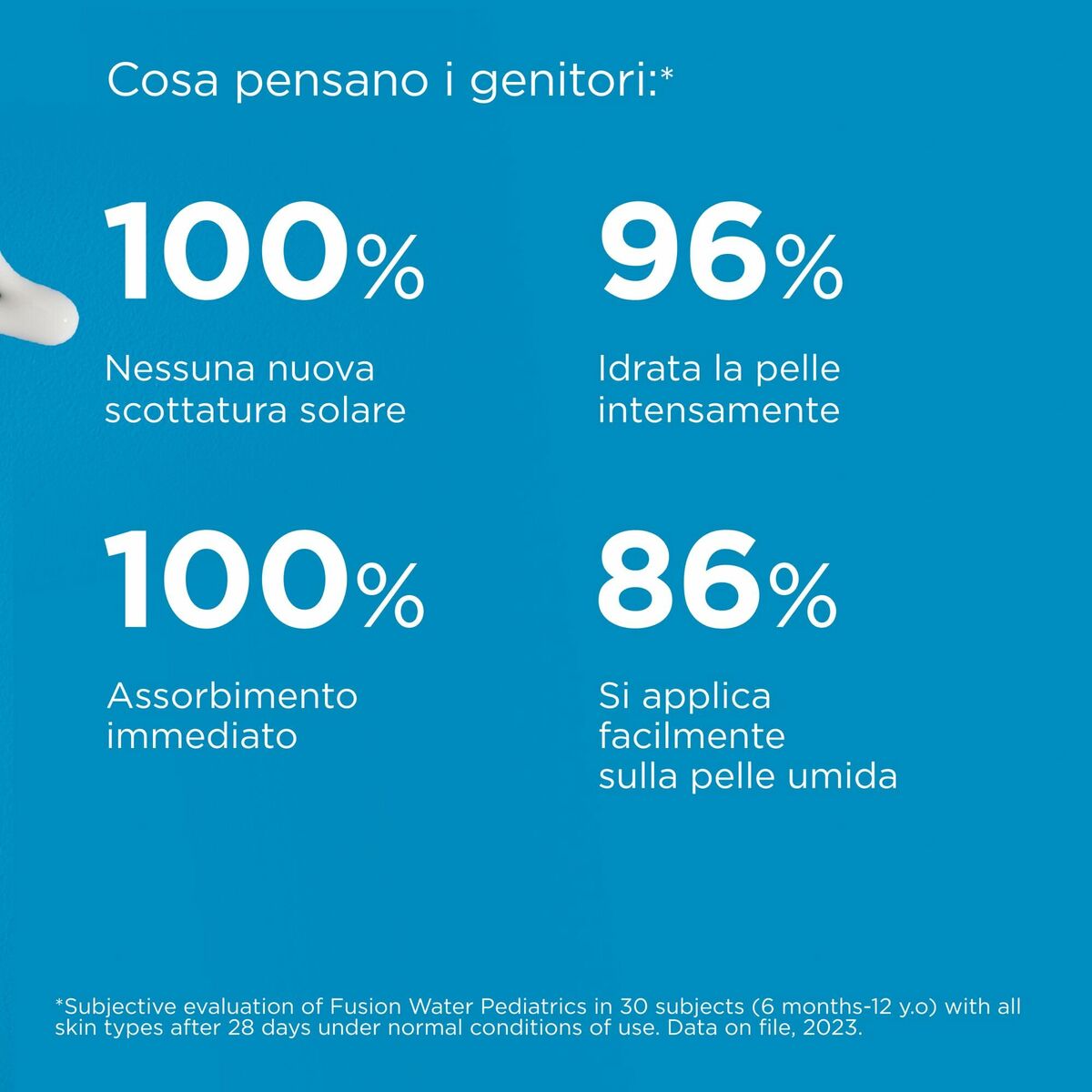 Citations from parents about ISDIN Fusion Water Pediatrics's effectiveness in hydration and application for kids' skin.