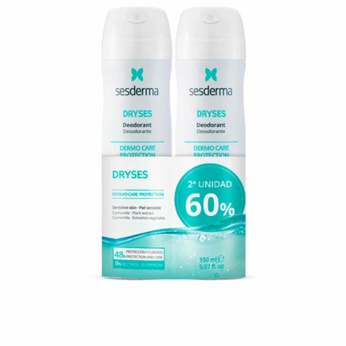 Déodorant Spray Sesderma Dryses Lot de 2 x 150 ml Dermo-protecteur
