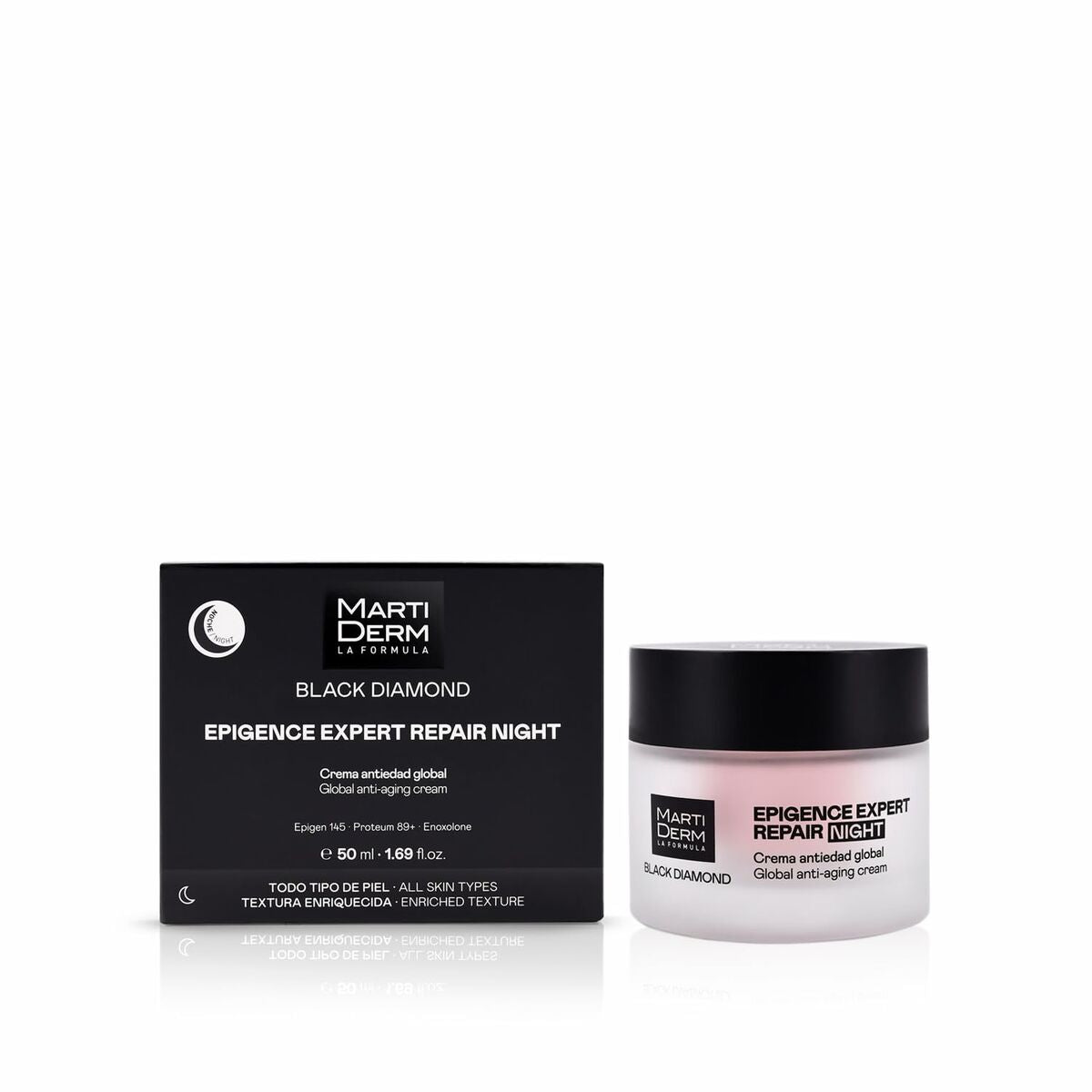 Martiderm Black Diamond Crème Visage 50ml for all skin types, anti-aging, in packaging.