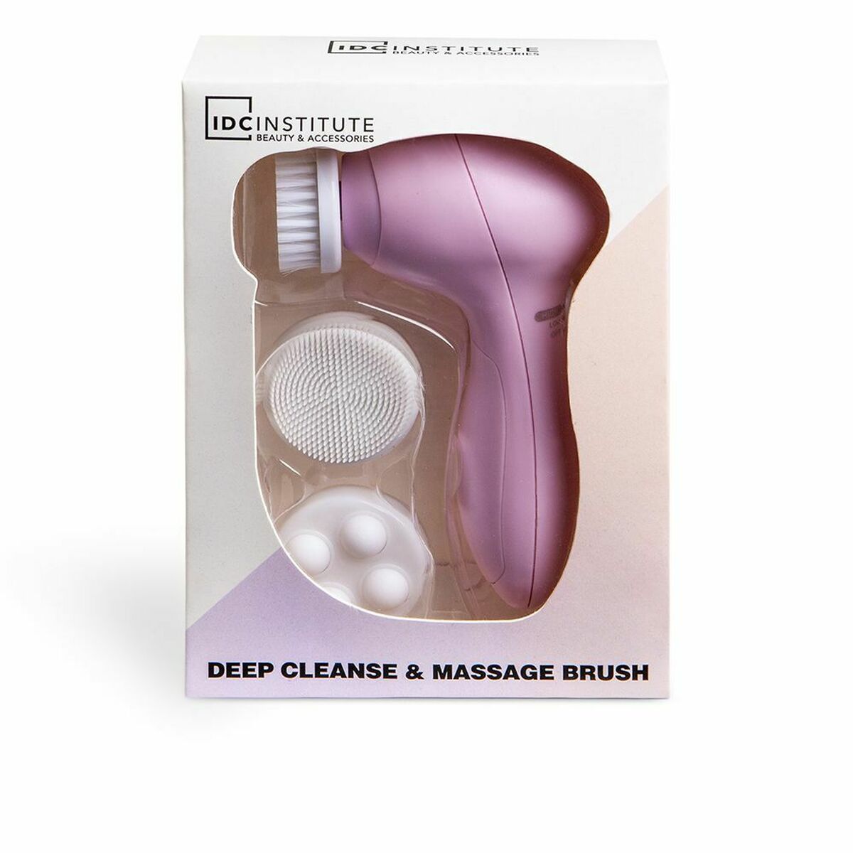 Brosse nettoyante et exfoliante IDC Institute avec 3 têtes, pour un nettoyage et un massage en profondeur, unisexe.