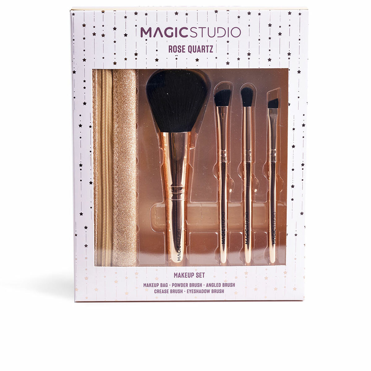 Set de Pinceaux de Maquillage Magic Studio QUARTZ ROSE 5 Pièces