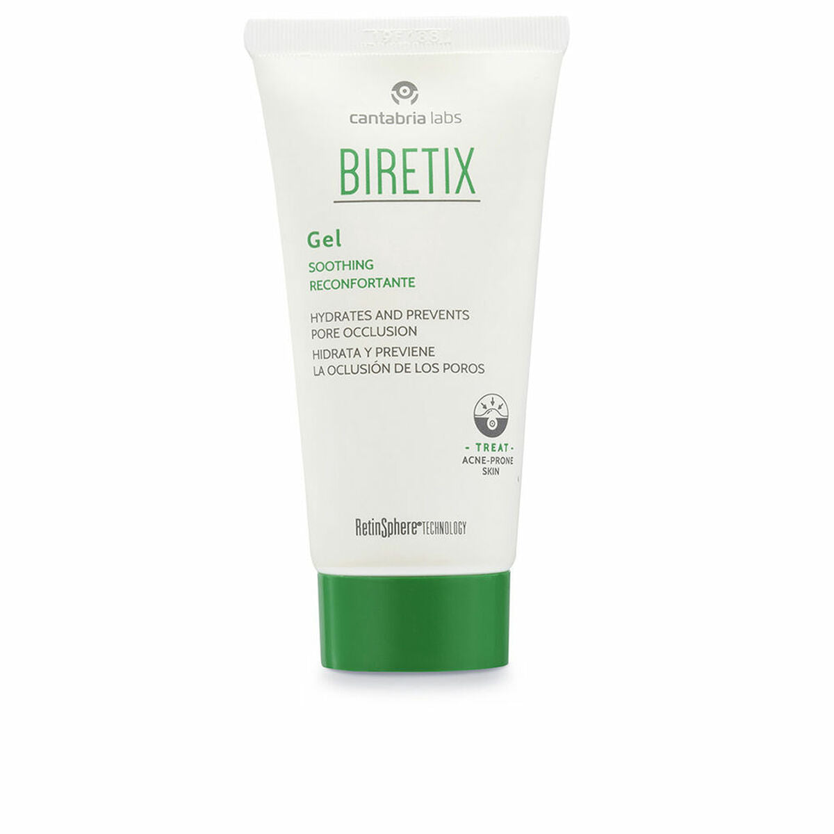 Gel hydratant BIRETIX 50 ml, un soin dermocosmétique hydratant et apaisant pour la peau.