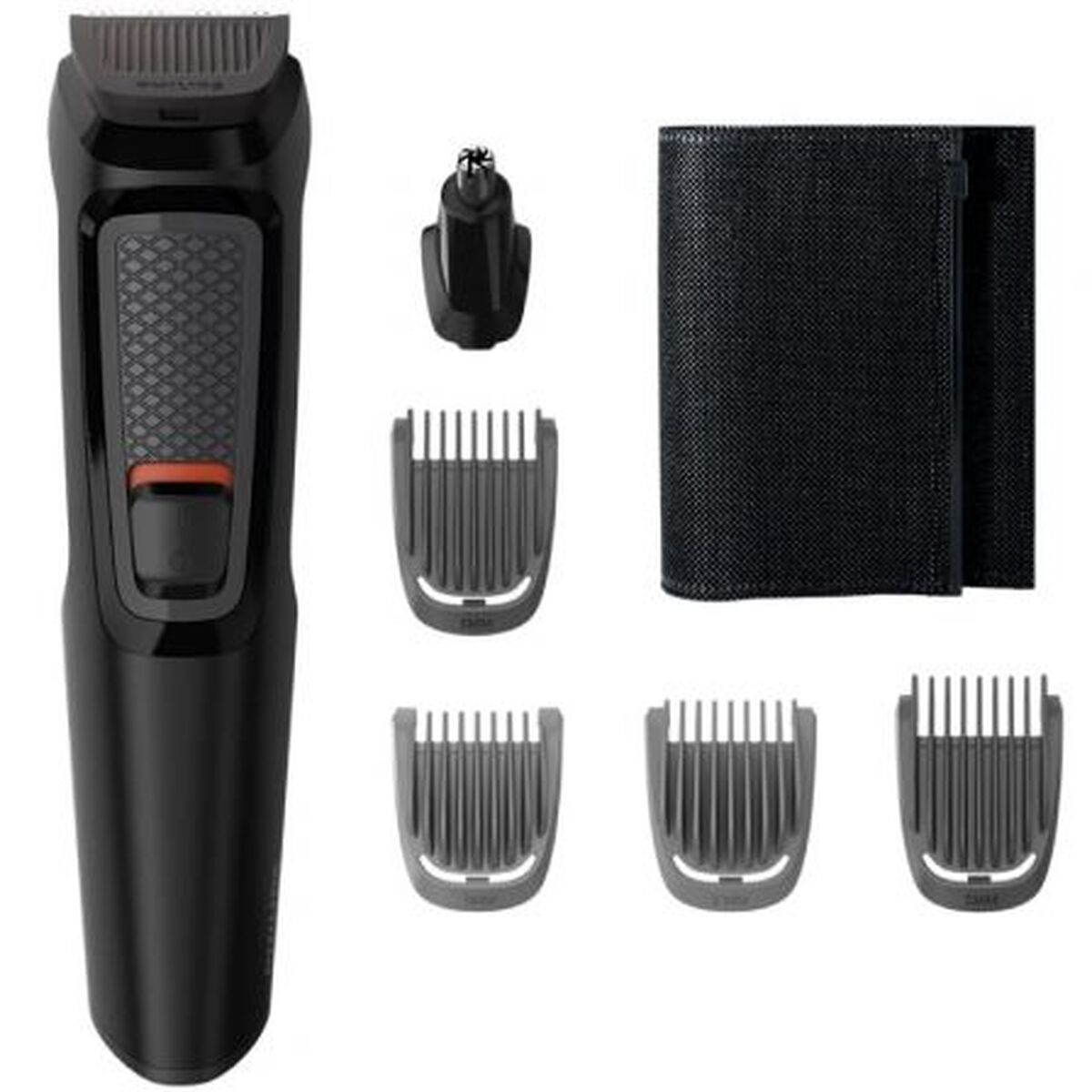 Rasoir Philips MG3710/15 avec lames auto-affûtées et accessoires, couleur noire, rechargeable, étui inclus.