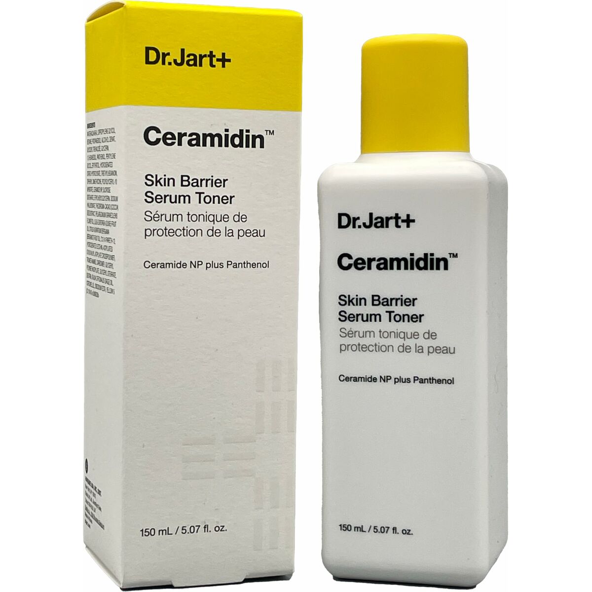 Peignoir de bain DR.JART+ CERAMIDIN 150 ml, serum toner sans parfum pour peau sèche, sans parabènes.