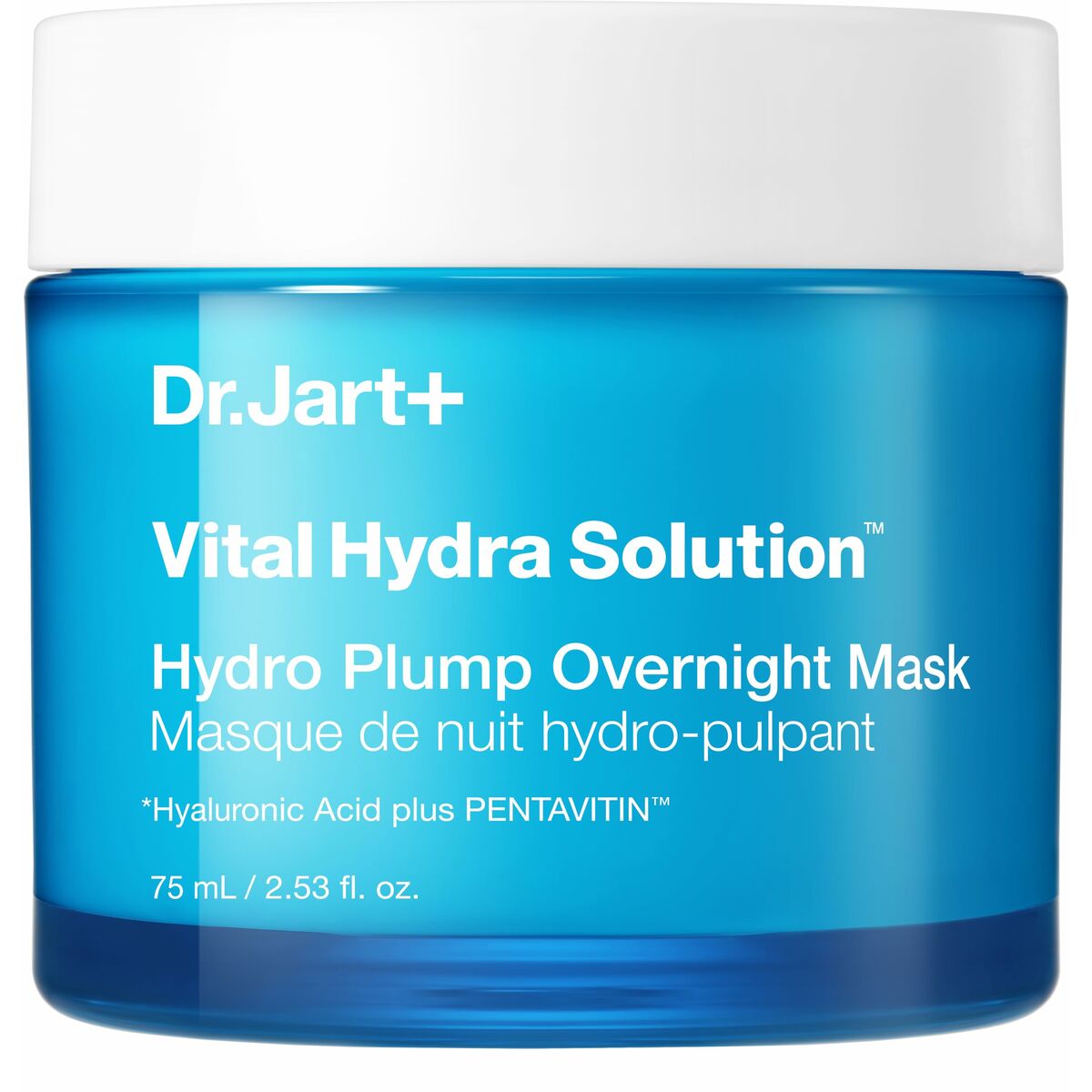 Crème visage Dr.Jart+ Vital Hydra Solution Hydro Plump Overnight Mask, 75 mL, hydrating and soothing skincare treatment.