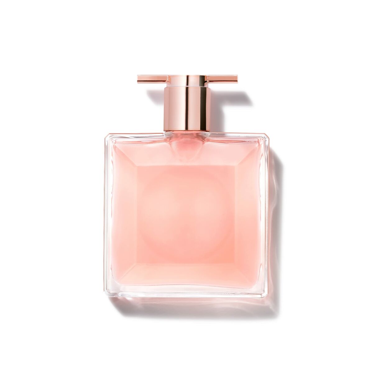 Parfum Femme Lancôme Idole EDP 25 ml, flacon carré transparent avec vaporisateur, essence florale élégante.